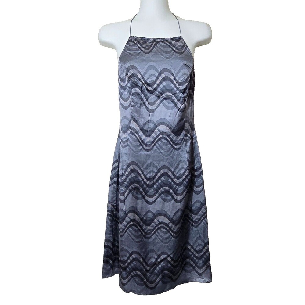 The Limited Dress Womens 2 Silk Silver Gray Vintage Y2K Slip Halter Backless